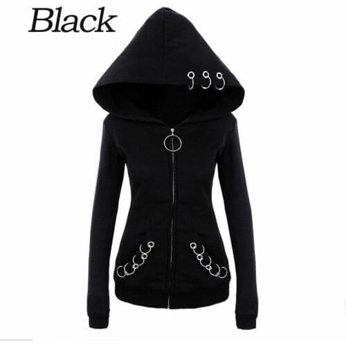Hooded Cloak Gothic Womens Black Punk Rave Hoodie Occult Witch Personality Comfortable Fashion Simplicity Casual Taste 2020