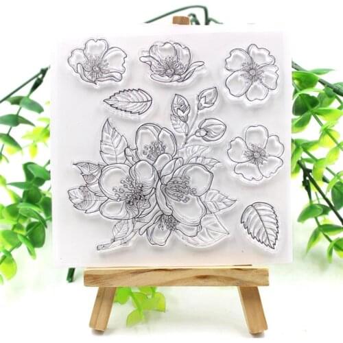 KSCRAFT Flowers Transparent Clear Silicone Stamp Or Cutting Dies for DIY Scrapbooking/Card Making/Kids Decoration Supplies 205