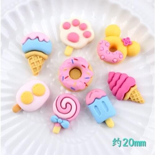 2cm 20pcs/lot Resin rice cream doughnut for Clothes Sewing Supplies DIY Hair Clip Accessories and diy Mobile phone decration