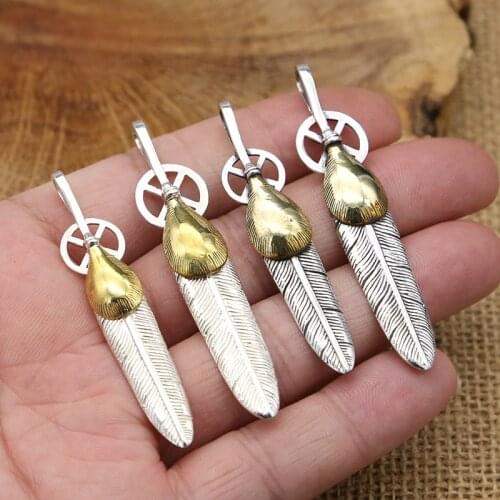 S925 Silver Takahashi Goro Jewelry Vintage Thai Silver mens Handmade Personality Feather Eagle Pendant