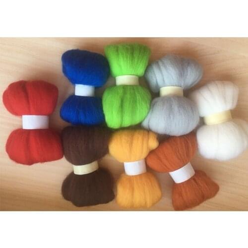 WFPFBEC wool for felting 80g 8colors 10g/color
