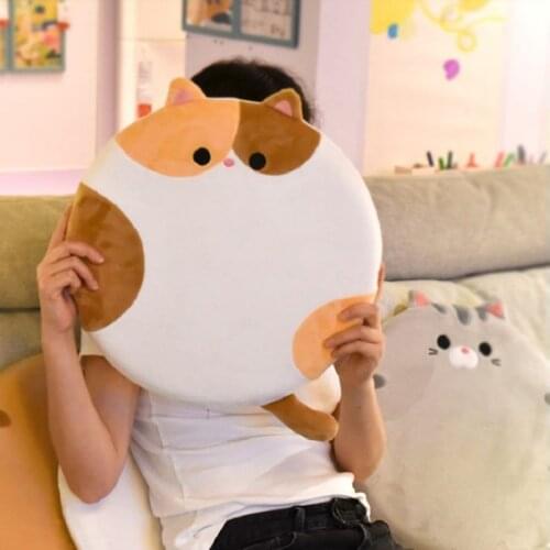 Cute Animals Cartoon Cat Shiba Inu Round Shape Chair Seat Cushion Sofa Decoration Gift Plush Soft Pillow Toys Back cushion Doll