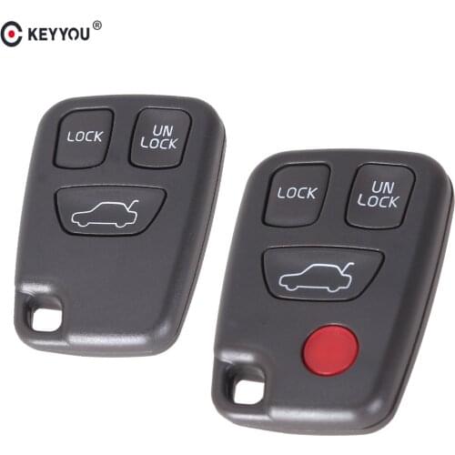 KEYYOU Replacement 3/4 3+1 Buttons Key Shell For Volvo S40 S60 S70 S80 S90 V40 V70 V90 XC70 XC90 Remote Key Car Fob Case Cover