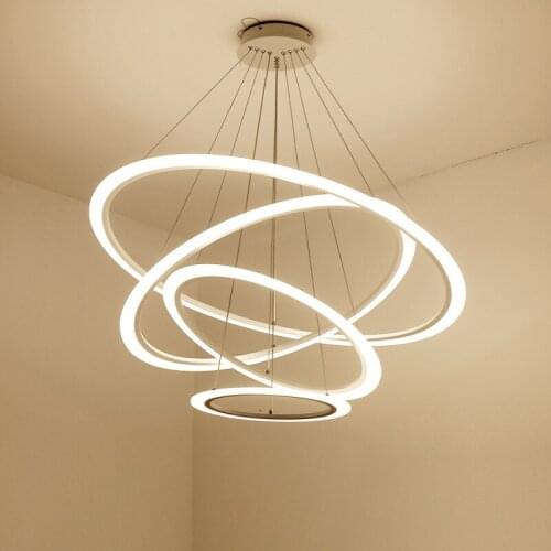 Modern black white acrylic led pendant lights for living room bedroom dining room home lighting fixtures hanging pendant lamp