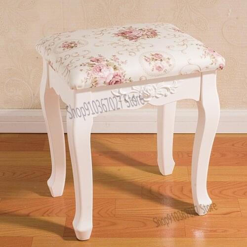 White Makeup Stool Simple European Style Dressing Table Stool Manicure Stool Home Bedroom Shoe Changing Stool