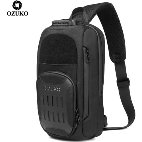 OZUKO Crossbody Bag for Men 9.7 Anti-theft New Multifunction Shoulder Messenger Bags Male Waterproof Short Trip Chest Bag Pack