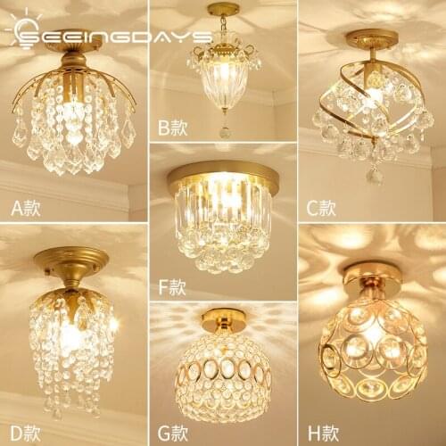European Style Aisle Light Corridor Hallway Lighting Stairs Entrance Light Entrance Small Ceiling Light Crystal Ceiling Lamps