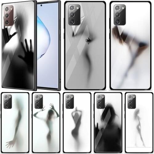Woman Silhouettes Tempered Glass For Samsung Galaxy Note 20 Ultra 10 9 8 Plus Lite A70 A50 A40 A30 A20 A10 Phone Case