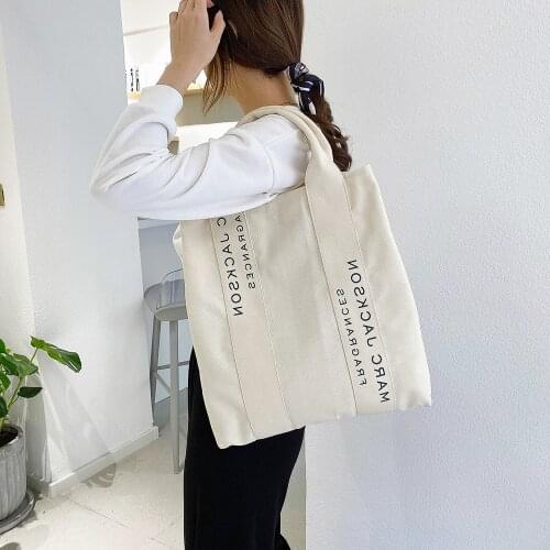 2021 Women Leisure Large Capacity Canvas Bag Ladies Canvas Commuter Tote Bag Fashion Canvas Shoulder Bag