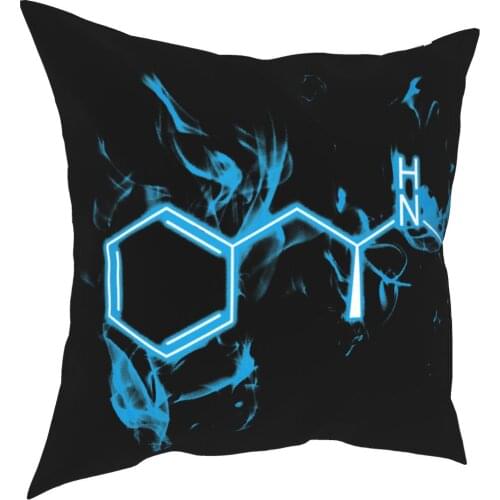 Blue Meth C10H15N Pillowcase Printed Polyester Cushion Cover Decoration Breaking Bad Pillow Case Cover Home Zipper 45X45cm
