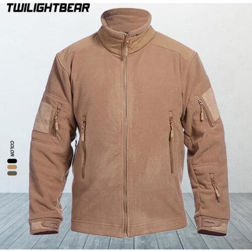 Winter TAD Mens Fleece Jacket Coat Male Stand Collar Thick Warm Military Jacket Men Casual Outwear Liner 3XL AF011