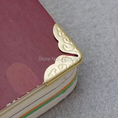 16mm 50 pcs / Lot Book Corner Protectors for Scrapbooking File Folder Albums Gold BCT10