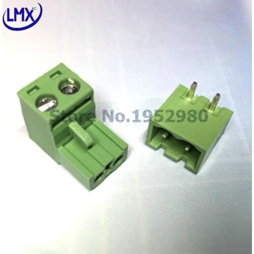 20 Set 5.08MM Pitch PCB Pluggable Terminal Block Connector 2/3/4/5/6/7/8/9/10P Right Angle Seal KF2EDGK Green