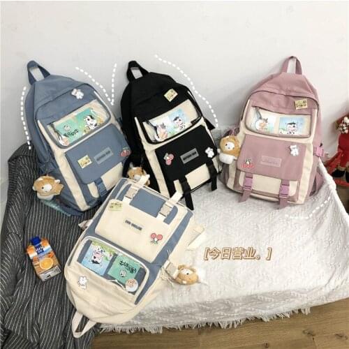 2021 Simple Casual Backpack Harajuku Cute Lady Backpacks Fashion Kawaii Girl School Bag