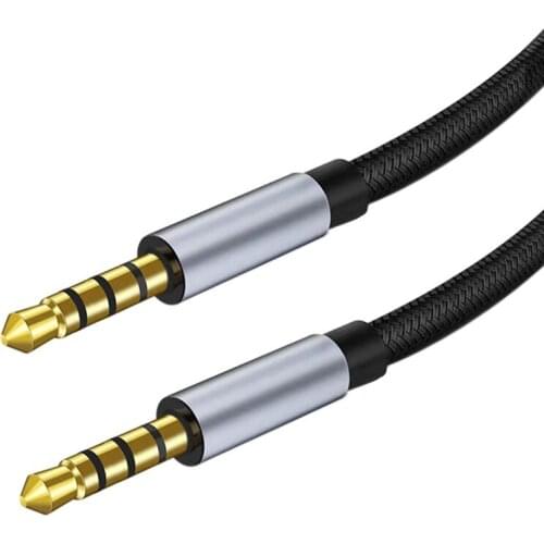 3.5mm 4-core Mobile Phone Microphone Live Audio Connection Line Sound Card Microphone Accompaniment Line Recording Audio Line