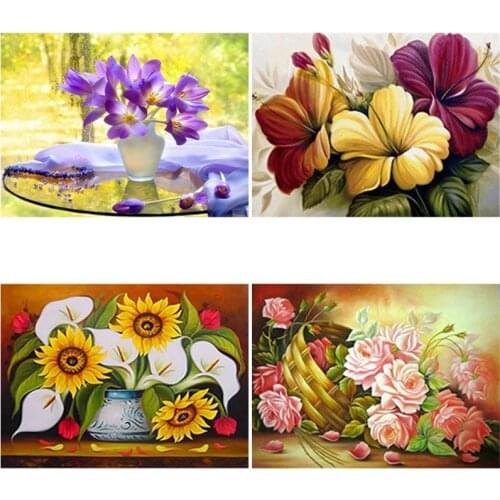 DIY 5D Diamond Painting Full Round/square Drill Fresh Flower Diamond Art Embroidery Car Cross Stitch Rhinestones Home Decor Gift