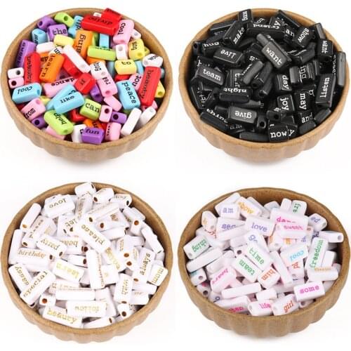 20pcs Mixed Square Letter Acrylic Beads Alphabet Loose Spacer Beads For Jewelry Making Diy Charms Bracelet Necklace Accessories