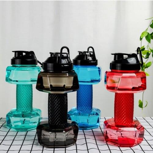 2.2/2.5L Capacity Plastic Water Bottles Dumbbell Shape Sport Shaker Drink Bottle For Water Handgrip Gym Fitness Kettles Bpa Free