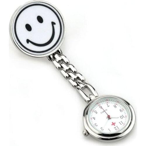 Gift Doctor Pendant Pocket Quartz Red Cross Brooch Nurses Watch Fob Hanging Medical Pocket Watch Relogio Clock Lovely Smile Face