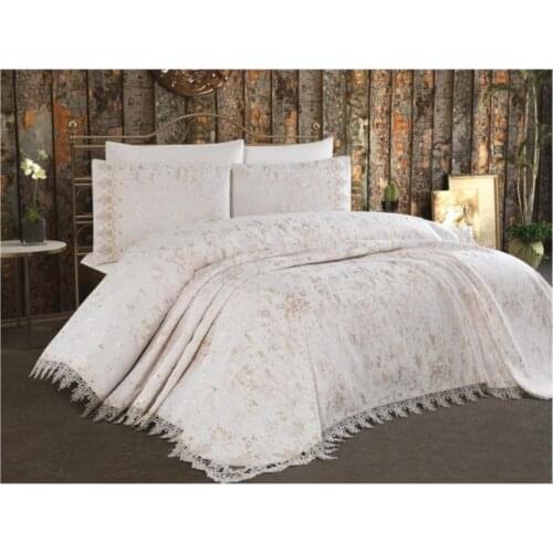 Elegant Embroidery Lace Double Bed Cover Set 3PCS Coverlet Set Pillowcases Quality Bed Lining Bedspread Home Textile - Sofya