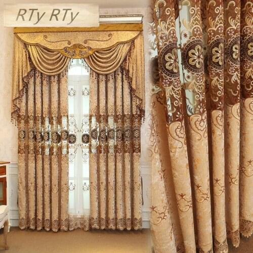 European and American Style Gold Luxury curtains for Living Room window curtain for the Bedroom Window curtain in the kitchen