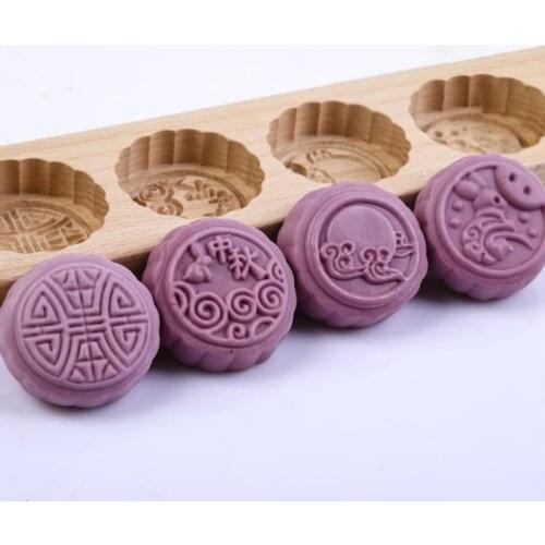 Moon Cake Molds Wooden Pastry Mold Making Mung Bean Cake Sorbet Baking Tool Kitchen Baking Mooncake Moulds Gift for Kids