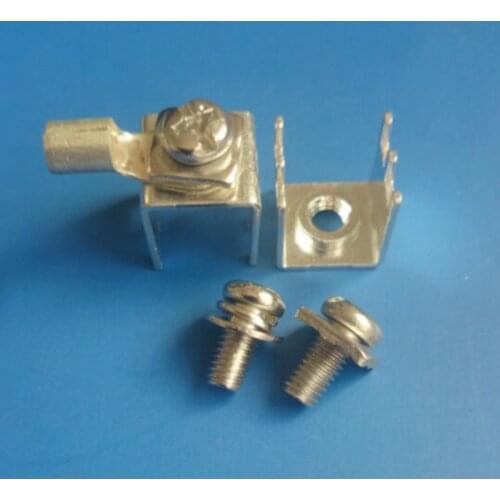 Large current pressure riveting terminal Square cushion screw M5 Wiring nose PCB welding terminal Fixed seat PCB-40 50pcs