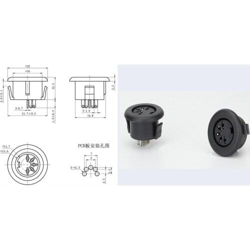 Circular S terminal DS-5-07 S-video Video socket DS DC female socket 5PIN New and original