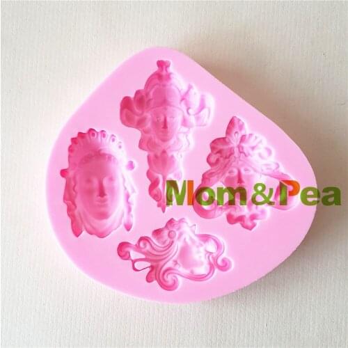 Mom&Pea 1345 Free Shipping Religious Head Silicone Mold Cake Decoration Fondant Cake 3D Mold Food Grade