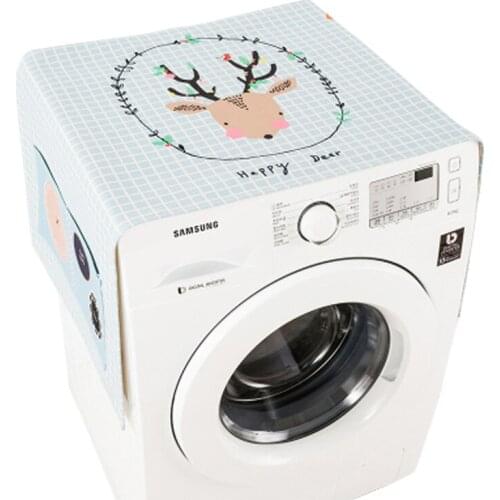 Cartoon multi-purpose cotton and linen cloth drum washing machine cover bedside table cover cloth sunscreen cover