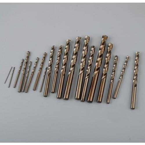 19pcs 1-10mm HSS M35 Cobalt Drill Bit Set Metal Wood Deep Hole Positioning Iron Working Tool
