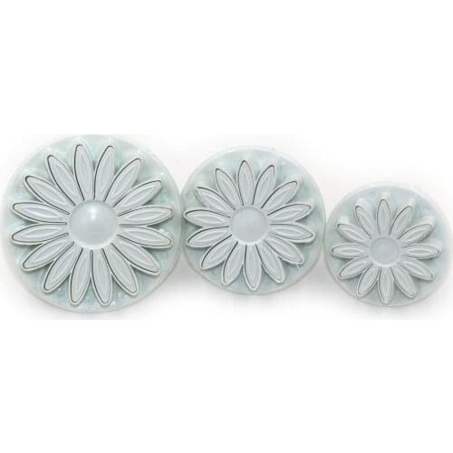 New Arrivals 3Pcs/Lot Cake Fondant Cutter Sun Flower Pattern Image Pastry Tools Cutter Plastic Material Free Shipping
