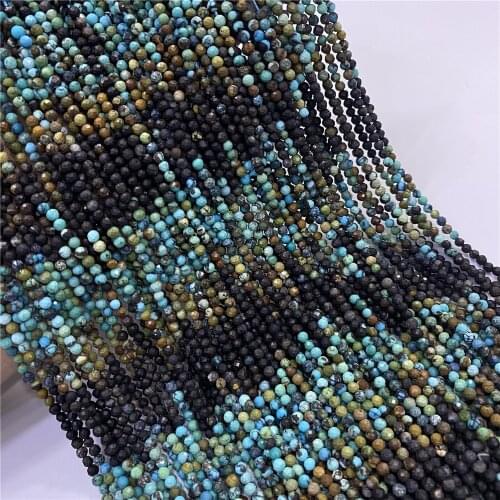 Wholesale Natural Turquoises Beads Accessories Faceted 3mm Small Tiny Charms New DIY Beads For Jewelry Making Bracelet Necklace