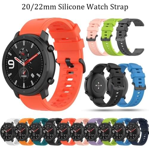 22mm Sports Silicone Wrist Strap bands for Xiaomi Huami Amazfit Bip BIT PACE Lite Youth Smart Watch Replacement Band Smartwatch