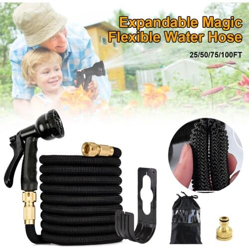 25Ft-100Ft Garden Hose Expandable Magic Flexible Water Hose （EU、US Version） Hose Plastic Hoses Pipe With Spray Gun To Watering
