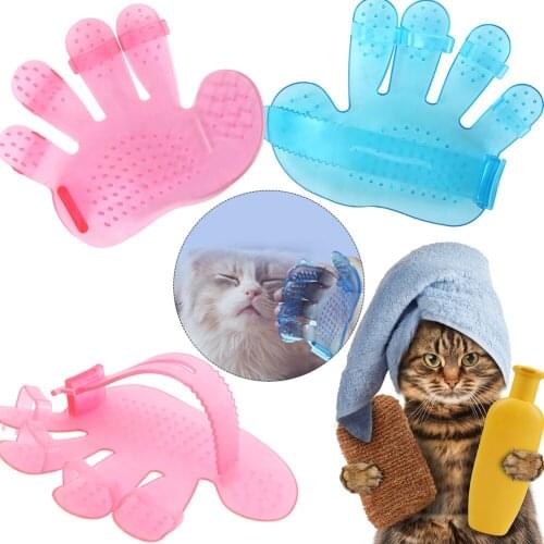 Pet Bath Brush Cat Dog Grooming Cleaning Glove Animal Deshedding Hair Remover Comb Plastic Puppy Kitten Shower Massage Brushes