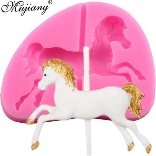 Carousel Horse Shape Silicone Molds Baby Party Fondant Cake Decorating Tools Polymer Clay Chocolate Gumpaste Mold Cookie Baking