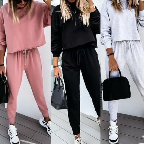 DUUTI 2020 Women Casual Tracksuit Sportswear Sets Women Patchwork Sweatshirt and Pants 2 Pcs Set Spring Autumn Jogger Sets D30
