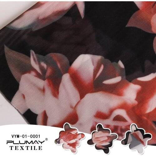 87%polyester 13%spandex digital printed stretch mesh for gymnastics for Stage costumes party dress dress yoga clothes