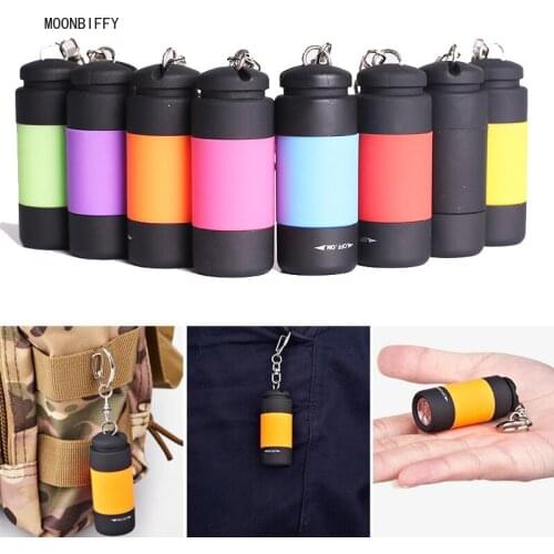 Super Mini LED Light 0.5W 25Lum Portable Flashlight USB Outdoor Waterproof Rechargeable Keychain Torch Lamp Lights Multi-color