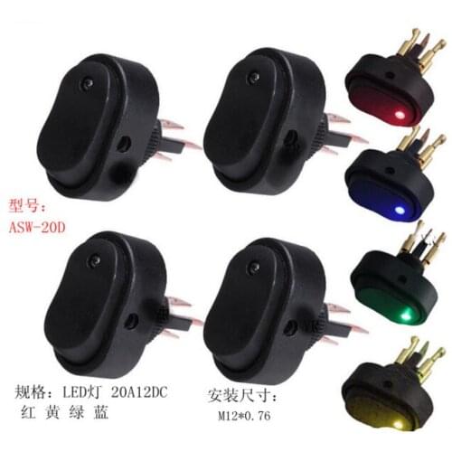 LED Rocker Switch ASW-20D for CAR/BOAT/MARINE Heavy Duty Led OFF ON 12V 30A 3PCS