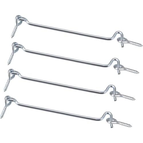 Uxcell 6" Cabin Hook Eye Latch Gate Door Swivel for Wood Window Door Hook 4pcs