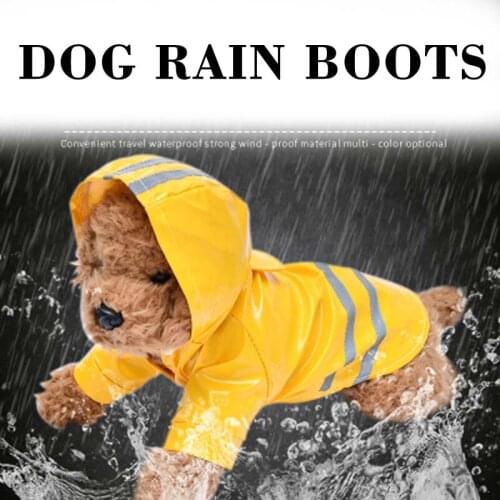 Waterproof Dog Raincoat with Hood Transparent Reflective Pet Dog Puppy Rain Coa Dog Raincoat Dog Raincoat Rain Jacket Jumpsuit