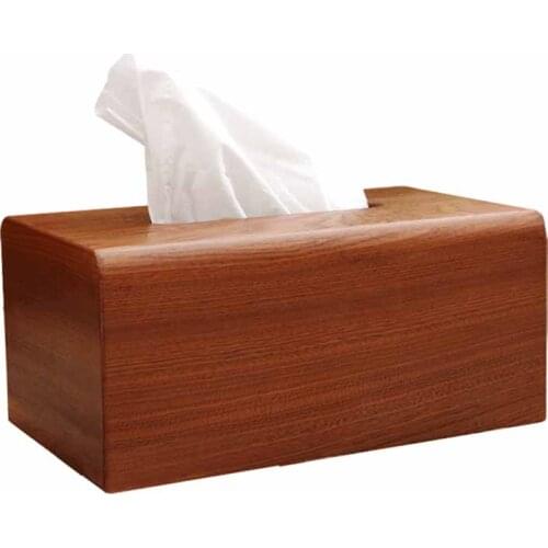 YUSOTAN tissue box holder made of ebony solid wood natural healthy eco-friendly no paint no wax wooden tissue paper holder box