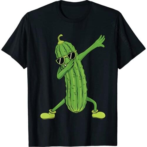 Dabbing Pickle Dancing Cucumber Lover Funny Shirt Gifts T-Shirt Printed Tops & Tees For Men Cotton T Shirts Design Faddish