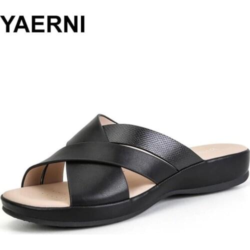 YAERNIWomen sandals summer flat pearl sandals flip flops rome shoes string bead slippers mujer gladiator sandalias sapatos femin