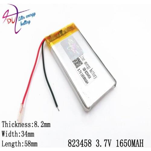 3.7V 1650mAh 823458 Polymer lithium ion / Li-ion battery for tablet pc,POWER BANK,pipo,cube,cell phone