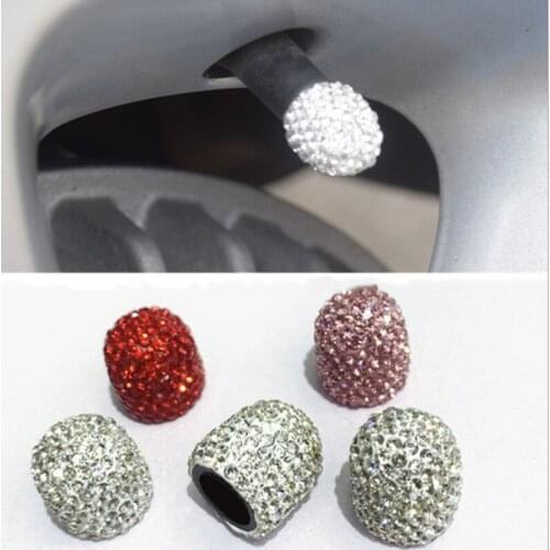 4pcs Car diamond air cap valve core tire cap creative valve cap auto supplies tire decoration car Accessories Motorcycle air cap