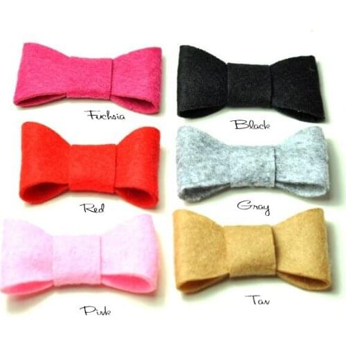 50pcs/lot 2 inch 6colors Newborn Cute Felt Bows For Kids Boutique FlowerBows/Hairclips Lovely Handmade Girls' Hair Accessories