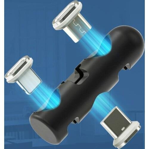 85DD 3-in-1 Universal Cable Plugs Case Micro USB Type C Portable Magnetic Head Storage Adapter Connector